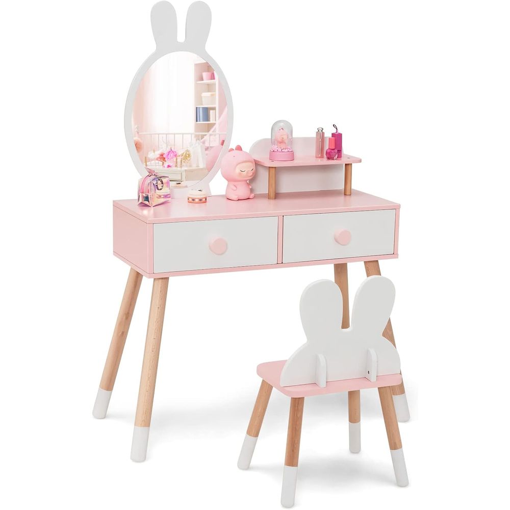 Beauty Makeup Table - EY Kids Vanity, Drewniany zestaw toaletki