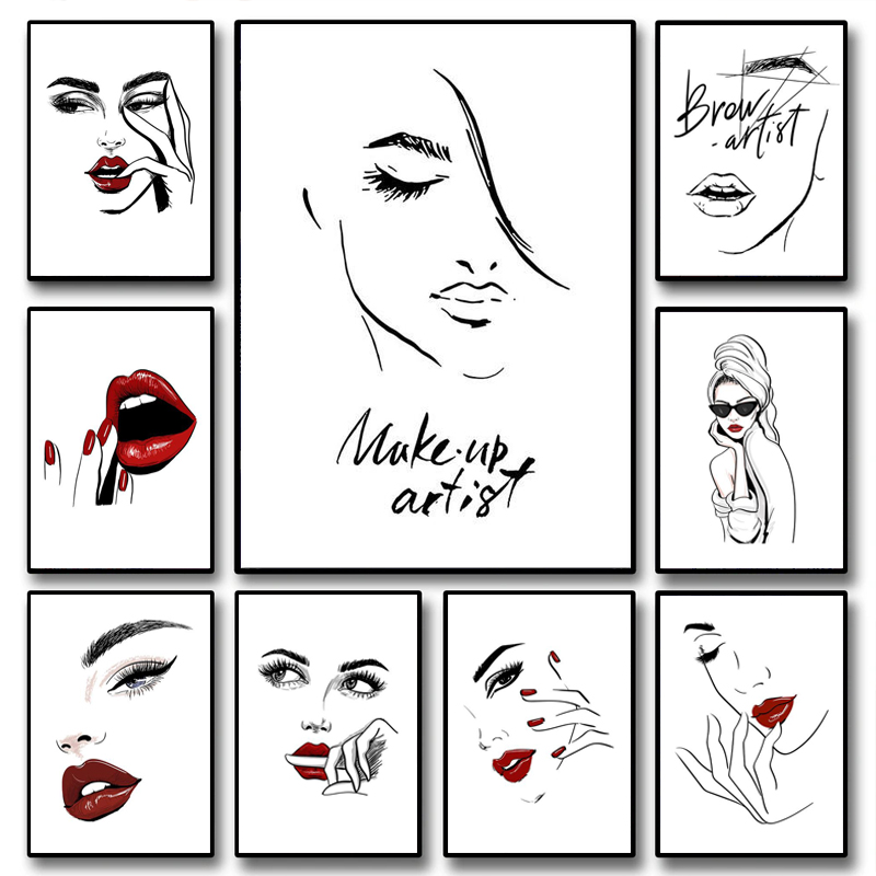 Beauty Makeup Pic - 1 szt. (Bez ramy) Modny plakat