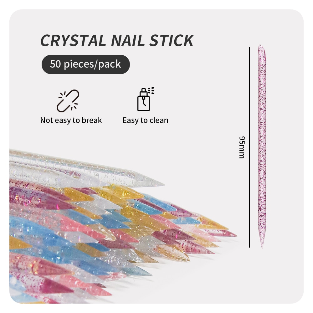 Contour Palette Stick - 50 sztuk Nail Cuticle Pusher Crystal
