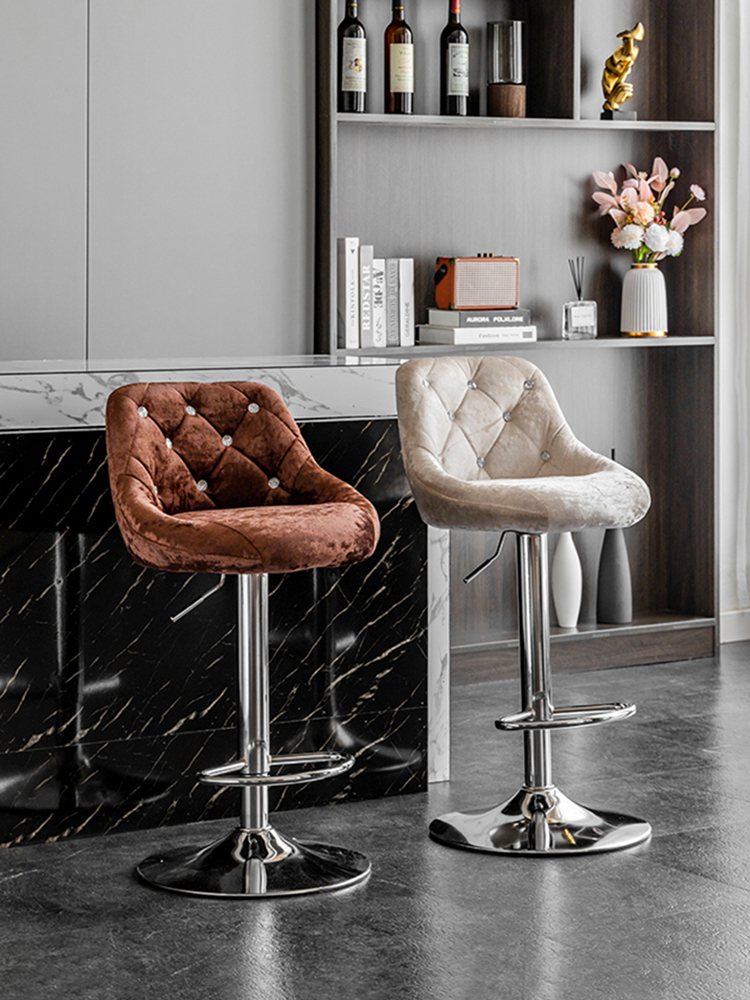 Beauty Makeup Chair - Krzesło barowe w stylu europejskim, aksamitny