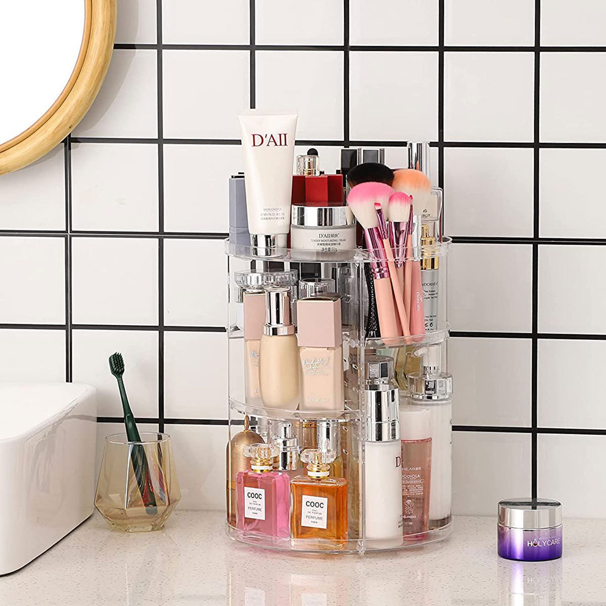 Obrotowy o 360 stopni organize – Beauty Makeup Table recenzja i cena