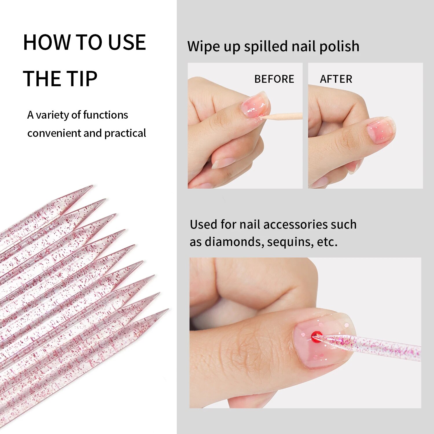 50 sztuk Nail Cuticle Pusher C – Contour Palette Stick recenzja i cena
