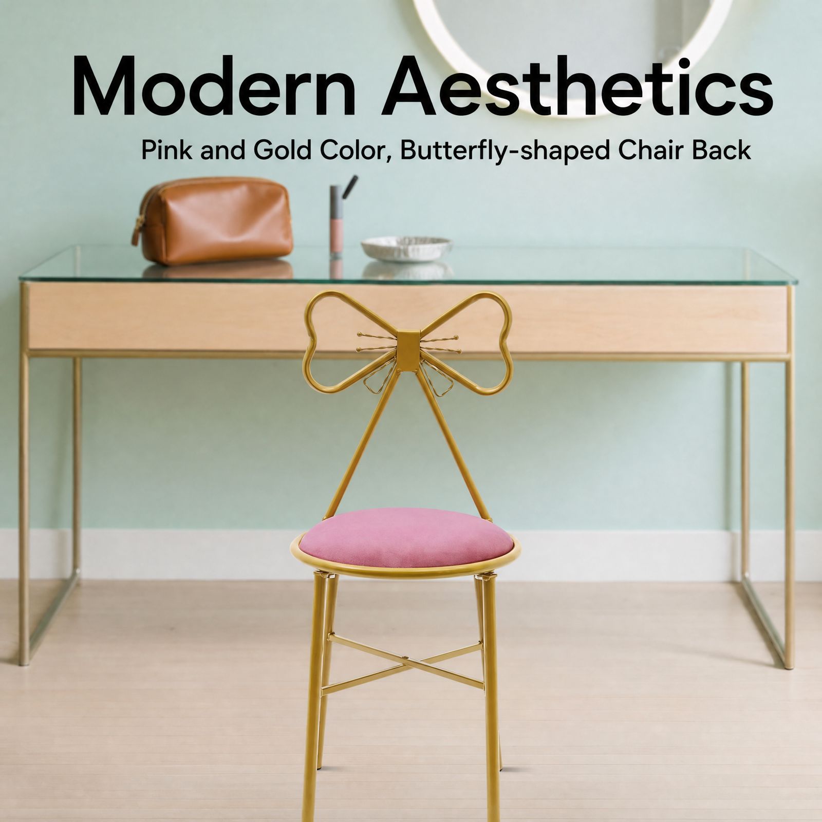Różowa Krzesło do Toaletki z O – Beauty Makeup Chair recenzja i cena