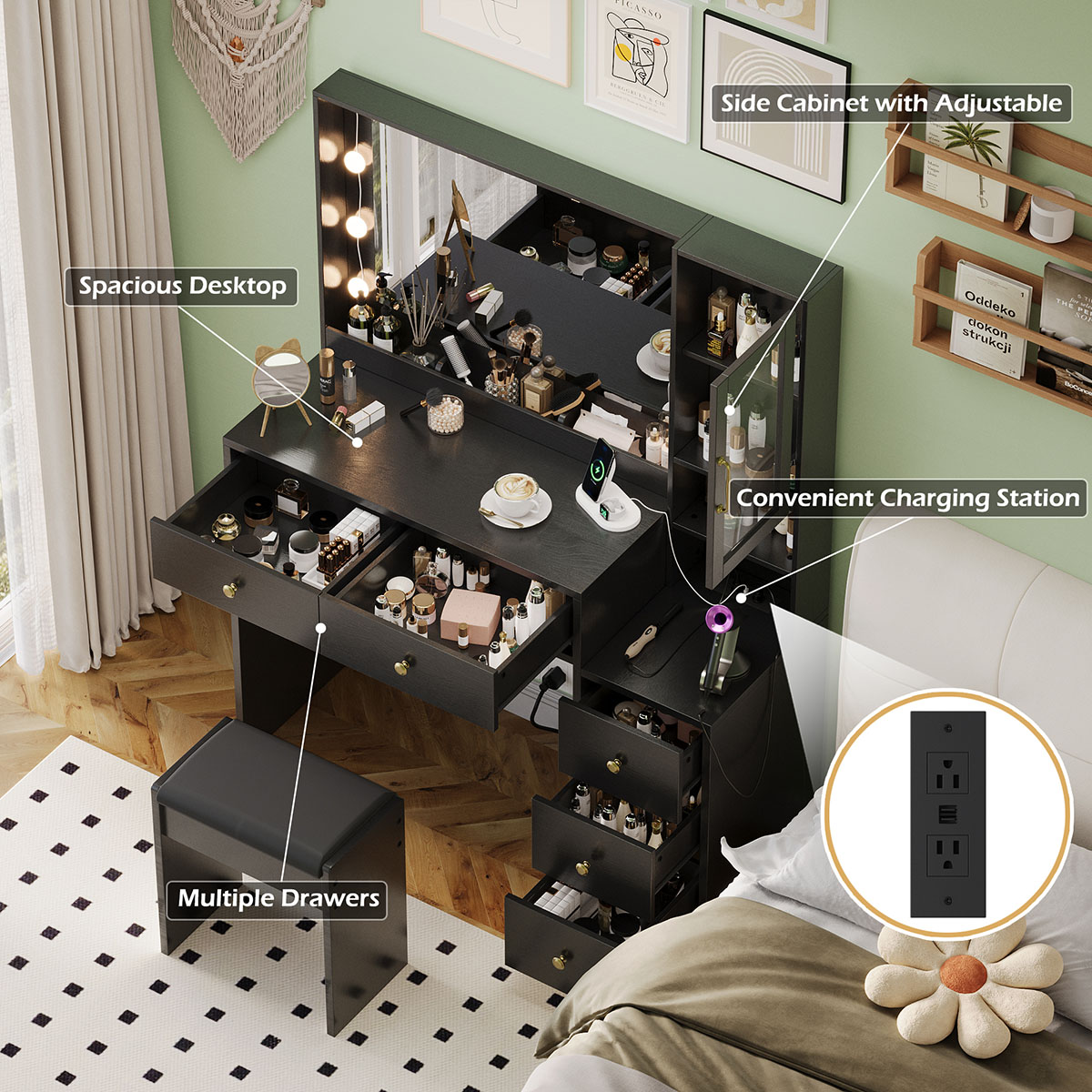 Toaletka z lustrem i 3-kolorow – Beauty Makeup Pictures recenzja i cena